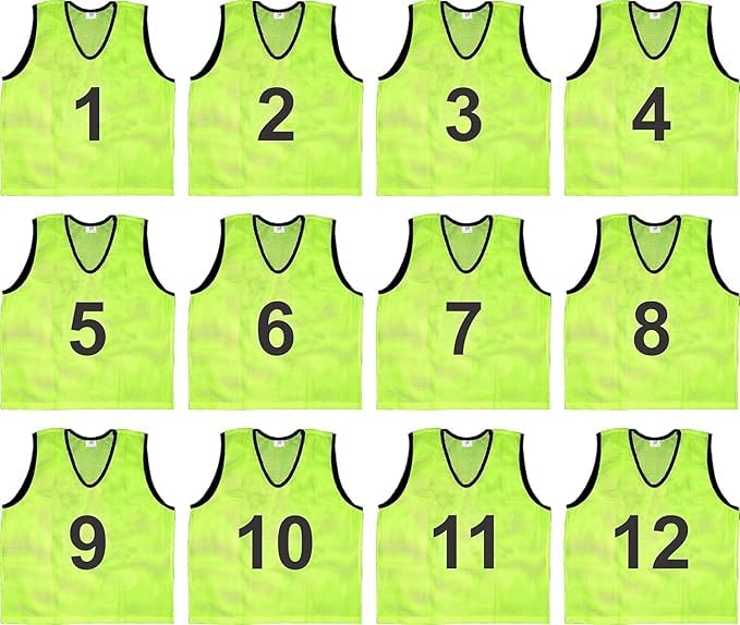Polyester Numbered Scrimmage Training Vests 1-12, Lightweight Soccer Practice Bibs for Youth & Adults, Breathable Team Sports Mesh Pennies-image-46