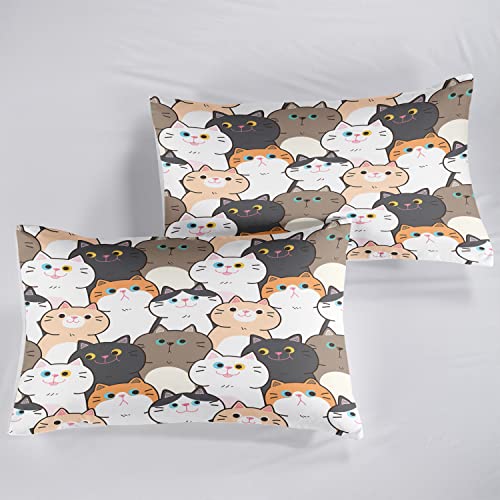 Ailonen Cat Duvet Cover Set,Cat Bedding Set For Girls,Twin Comforter Cover Cat,1 Quilt Cover 2 Pillowcases 3 Piece #TOP1