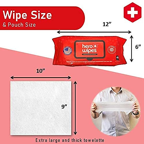 Hero Wipes Fire Wipes Bundle- Extra Thick Durable 10x9” Wipes Remove Carcinogens Removes Ash, Soot, Smoke, Toxins, Travel-friendly packet image 5