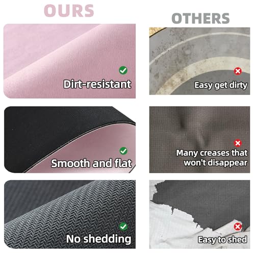 Pink Bath Mat, Bathroom Rugs Non Slip Washable Thin Absorbent Quick Dry Bath Mat Fits Under Door Bathroom Floor Mat Perfect for Bath, Shower, or Sink 36"x48" Pink