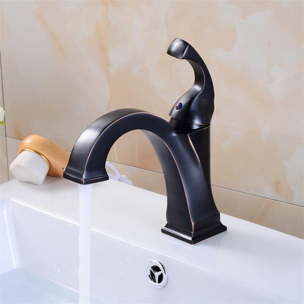 Robinet de salle de bain chaud et froid en laiton bronze huilé SLT144S B