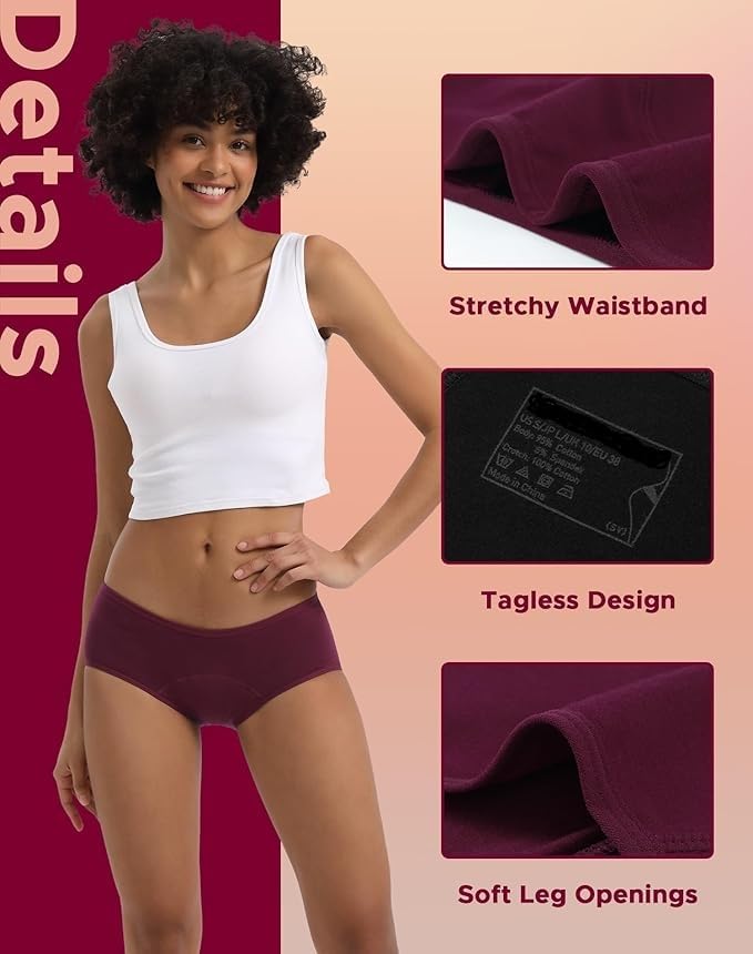 Image of DIVING DEEP Women's Period Panty | Pack of 2 Leakproof Menstrual Underwear | Heavy Flow Protection | Reusable & Washable Period Panties for Women & Teens