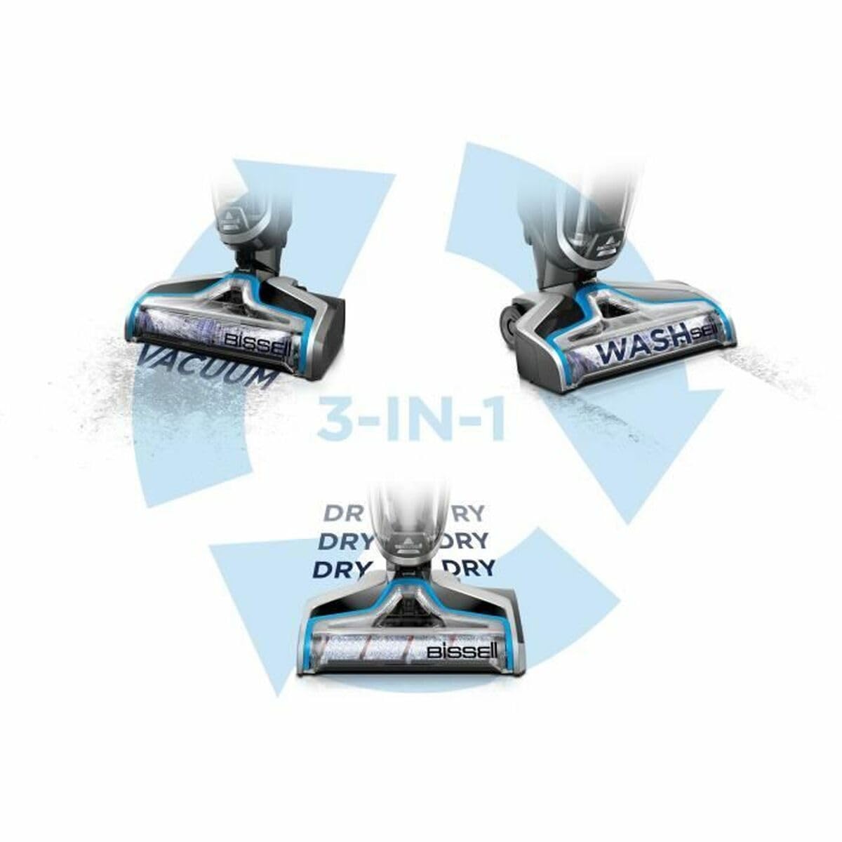BISSELL Crosswave 2582Q - Aspirapolvere multifunzione a batteria 3 in 1 - Aspirazione/Lavaggio/Asciugatura - Funzione autopulent