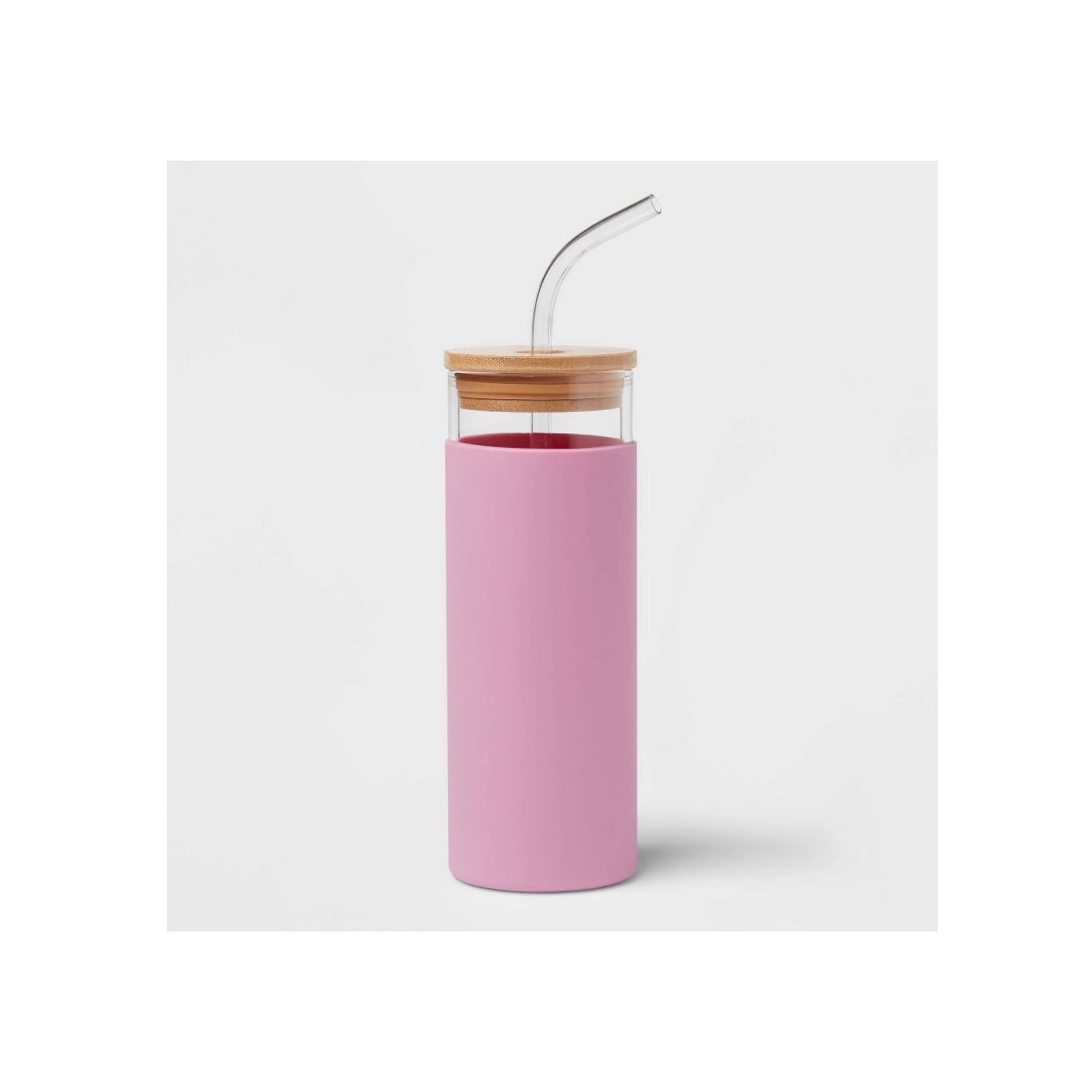 16.9oz Glass Tumbler with Silicone Sleeve and Bamboo Lid and Straw - Opalhouse