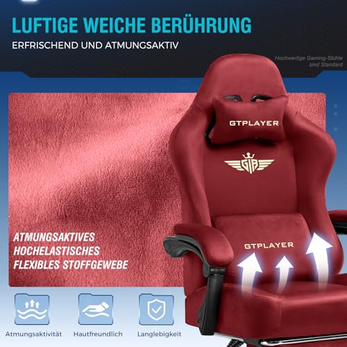 GTPLAYER Gaming Stuhl, Atmungsaktiver Bürostuhl, bürostuhl ergonomisch, Hochwertiger - Stoff, Ergonomischer PC Stuhl… – Ansicht 4