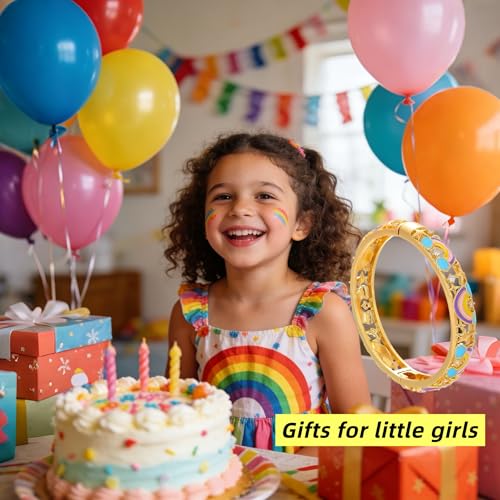 Image of Ethlyn Gifts for little girls Gold Plated Colorful Openable Kids Baby Girls Bangles Bracelets Birthday Gifts for 2years 4 years 5 years old girls