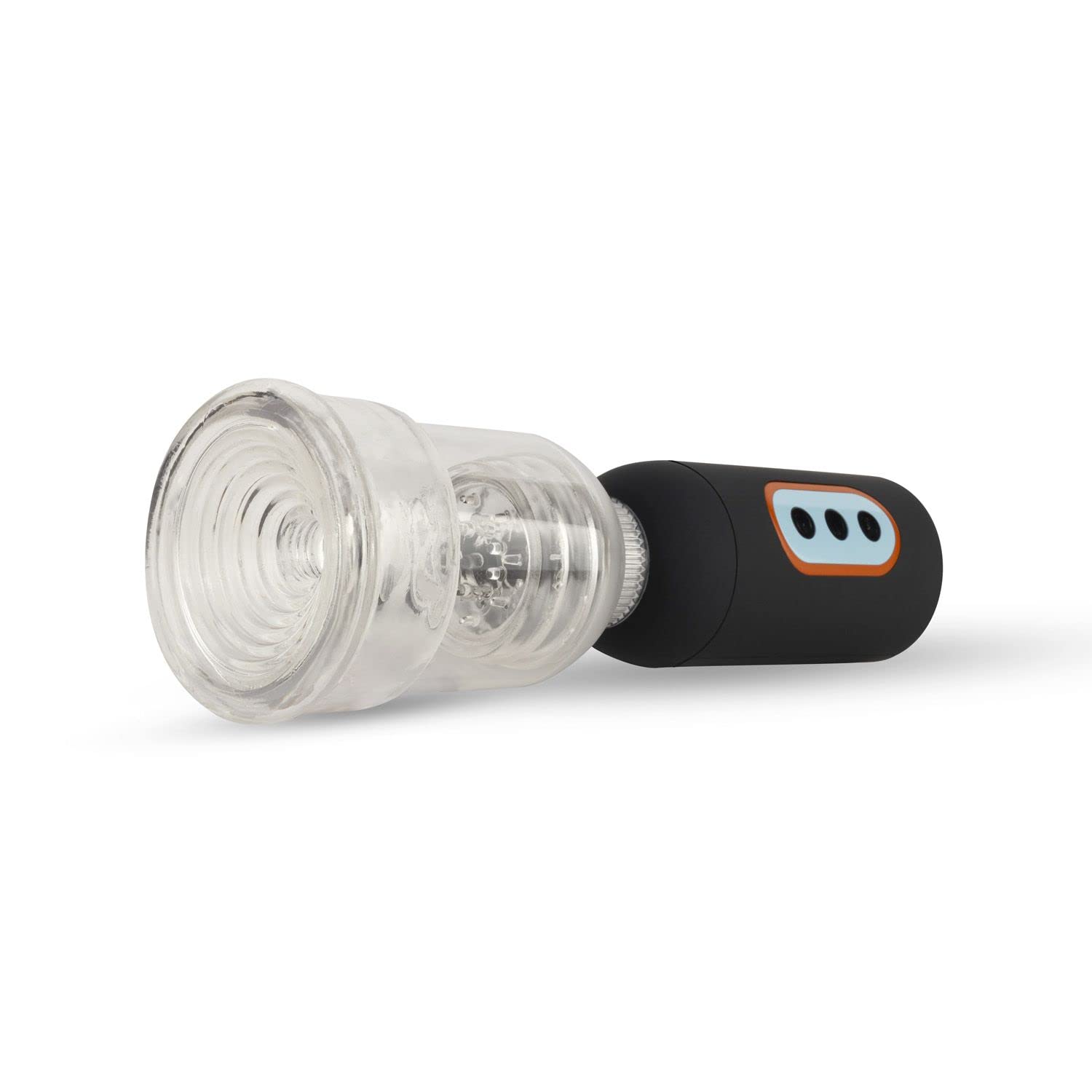 CS07 Bomba de Pene Vibrante de Lujo - Juguetes Sexuales para Hombre para un Pene más Grande - Bomba de Vacio Pene Alargador con 5 Vibraciones y Función de Succión - Transparente/Negro
