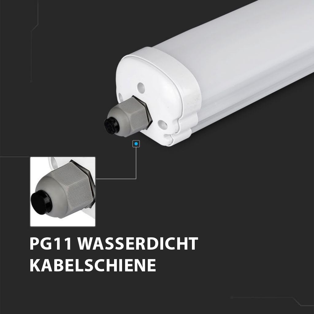 SET - Lámpara LED para ambientes húmedos, 120 cm, 36 W, 4320 lúmenes, blanco neutro 4000 K, IP65, lámpara LED de tubo, lámpara para sótano, lámpara para ambientes húmedos, lámpara de techo