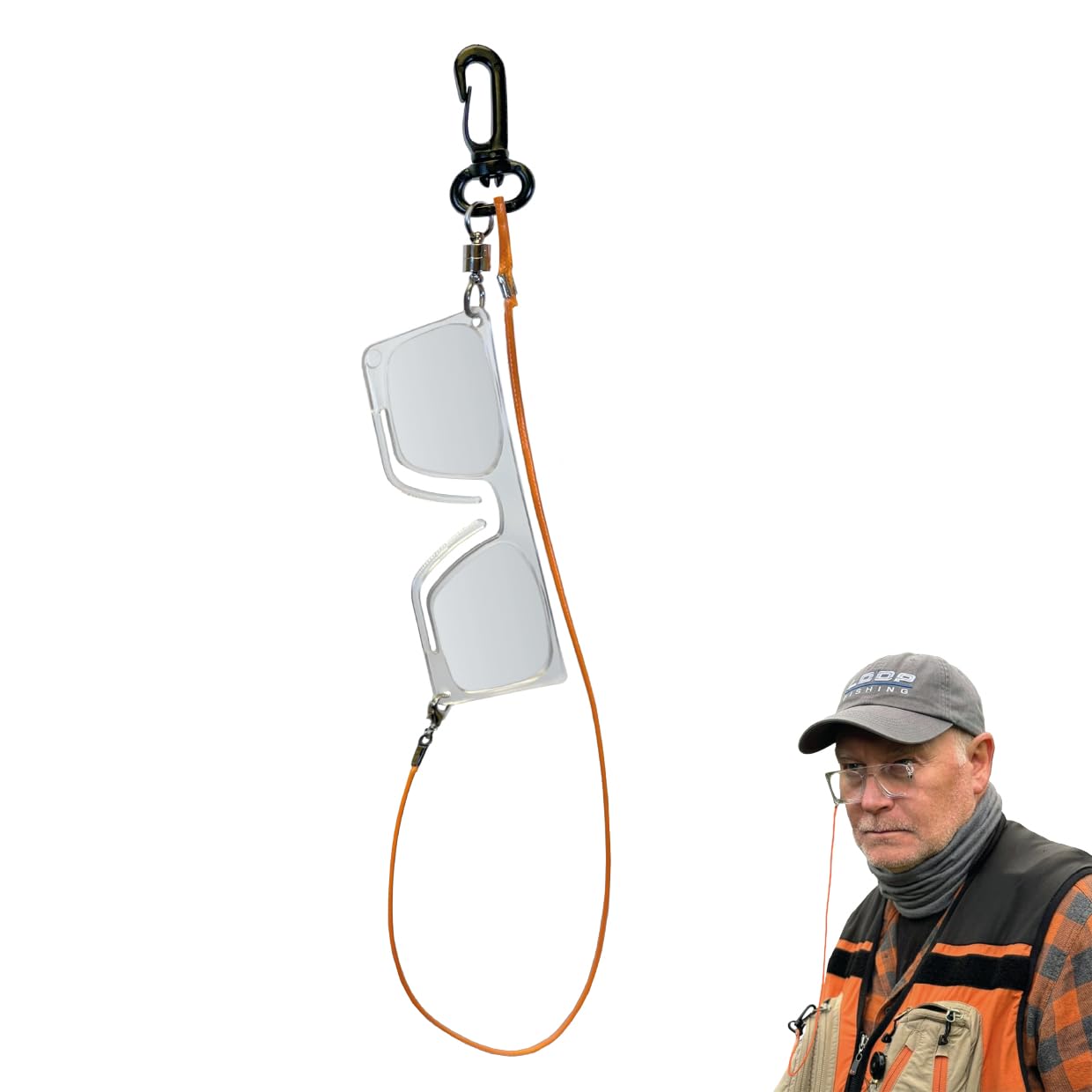 Fly Fishing Magnifying Glasses - Clip-on nose, Magnetic Release and One-Handed Use. 8295