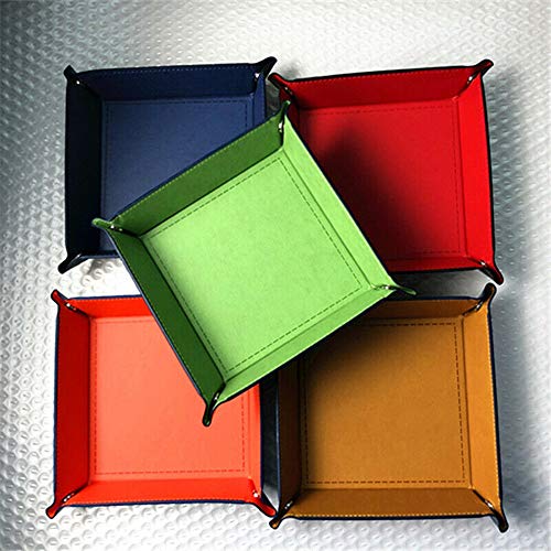 TOOLDO Women/Mens Leather Valet Tray Box for Loose Change Bedside Organizer Box Jewelry Key Leather Catch All Red - Image 2