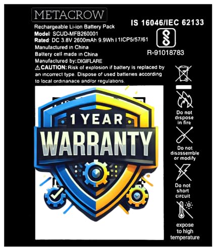 Image of Original SCUD-MFB260001 Battery Compatible for Jio 4G Router JioFi 4 JMR1140 - (2600mAh) - 1 Year Warranty F9