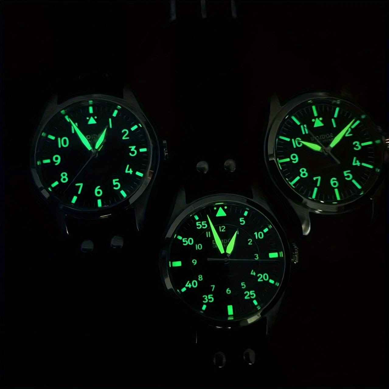 Boyarca Reloj piloto mecánico de movimiento automático, reloj de pulsera Flieger para buceo, relojes de cristal de zafiro para hombre