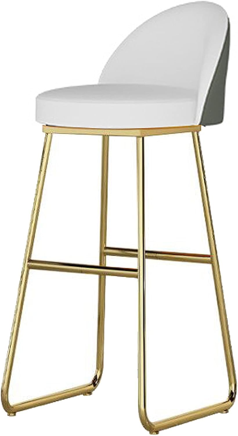 Tabourets de bar 75cm en cuir PU avec dossier et pieds en métal
