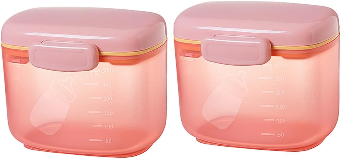 Vaguelly 2pcs Double Milk Powder Storage Containers Leakproof Lids Portable Formula Dispenser Box for Travel Camping Stage Food Containers