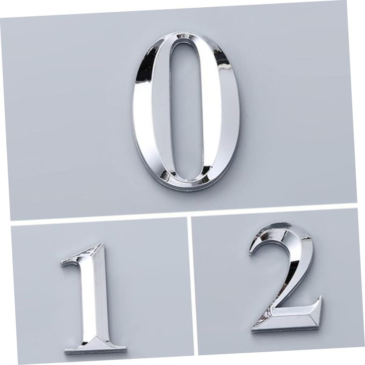 10pcs Silver Number Plaque Stickers for House Hotel Door Address Digits Sign Each Number Easy to Install Modern Design for Room Identification and Door