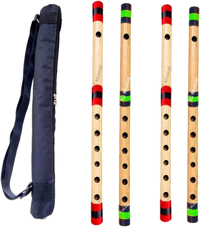 SG MUSICAL - Bamboo Bansuri G scale,B scale,A scale,C scale Bamboo Bansuri with Cover