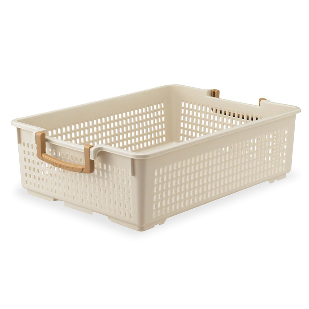 ｂ－１４－４（１４個用の４本セット）９１１０円値引　送料無料　カゴ半分一度に再生 Amazon.co.jp: 伊勢藤(ISETO) 衣類収納 フリーバスケットL アイボリー