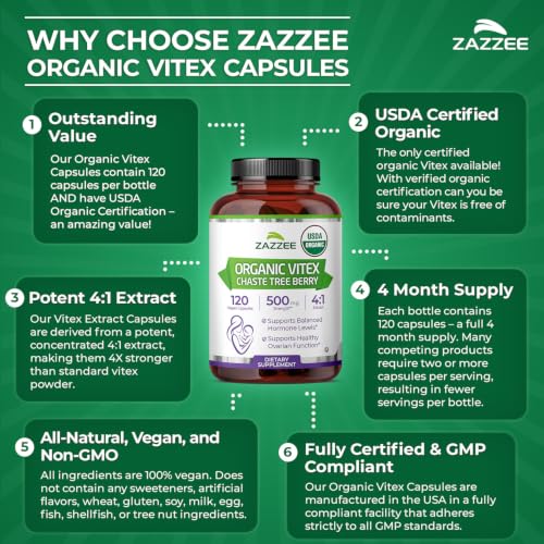 Zazzee USDA Organic Vitex Extract