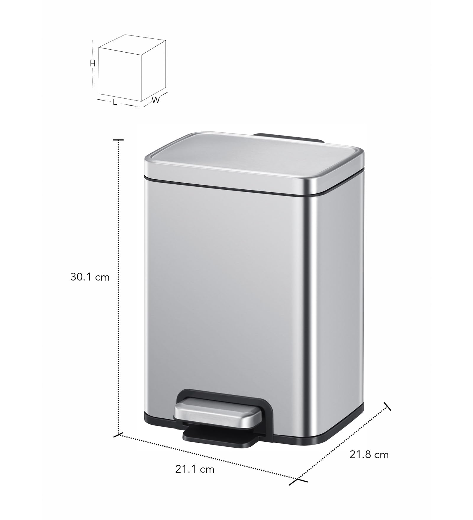 Obsessions EKO Stainless Steel Step Bin - 6L -6