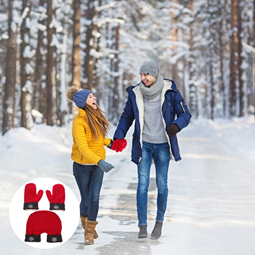 Tendycoco Womens Ski Mittens Couple Gloves Fleece Lovers Winter Thicken Warm Glove Valentines Day Gloves Gifts Couples Mittens (Red) Womens Snow Mittens #TOP1