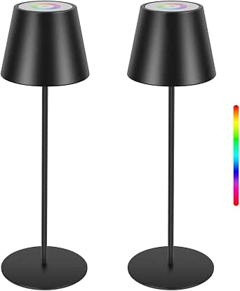 Lámpara De Mesa LED Inalámbrica WOWDSGN - Recargable, Tactil, 4000 MAh, Luz Ajustable (Blanca + RGB) IP44 Para Interiores Y Exteriores