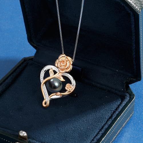 Birthday Gifts for Women Wife- Tahitian Black Pearl Necklace - Valentine's Christmas Day Mothers Day Build Your Mom Wife Girlfriend Best Gifts for Women4