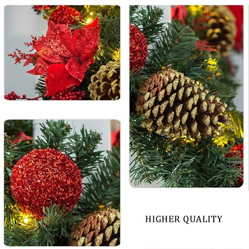 Couronnes artificielles de Noël lumineuses intérieures extérieures - 5
