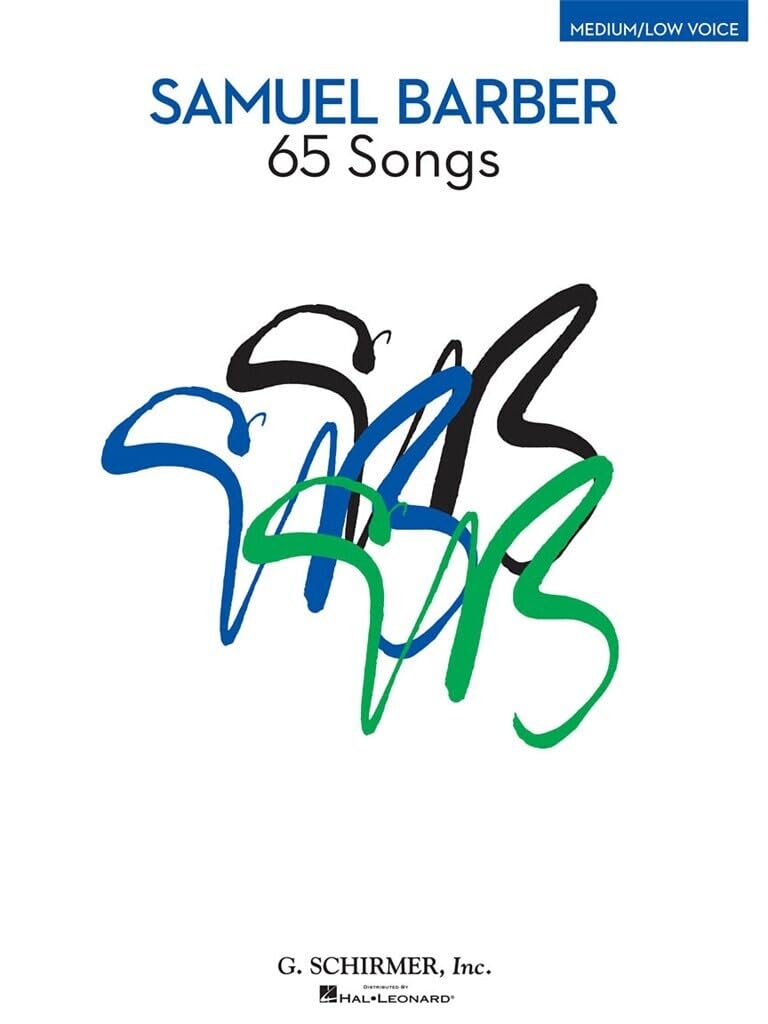 Samuel Barber 65 Songs For Medium/Low Voice Book