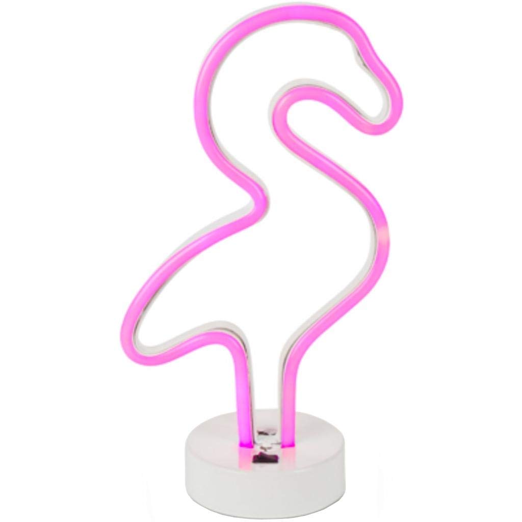 Lone Elm Studios LED Neon Pink Flamingo Christmas, 7InL x 4.5InW x 12.2InH,