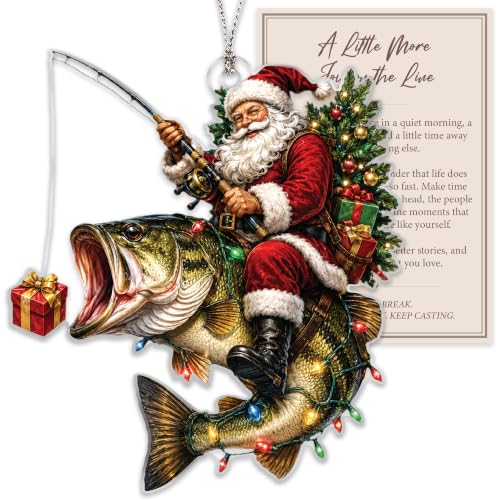 Image of Fishing Ornaments for Christmas Tree, Fishing Christmas Ornaments, Fishin Gifts for Men, Gift for Fisherman