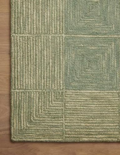 Image of Spectrum Pattern Wool Carpet with Loop Texture Yarn Anti Shedding Carpet Size 10x14 Feet A1 Green & Multi Color