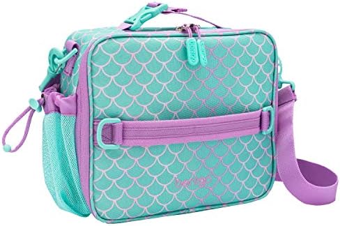 Bentgo® Kids Prints Lunch Bag - Double Insulated, Durable, Water-Resistant Fabric with Interior and Exterior Zippered Pockets and External Bottle Holder- Ideal for Children 3+ (Mermaid)