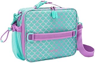 Bentgo® Kids Prints Lunch Bag - Double Insulated, Durable, Water-Resistant Fabric with Interior and Exterior Zippered Pockets and External Bottle Holder- Ideal for Children 3+ (Mermaid)