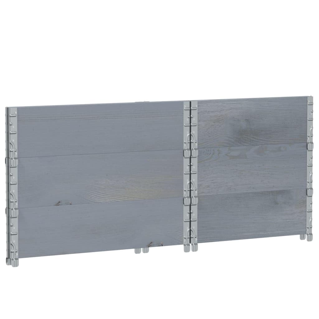 Paretali per Pallet 3pz Grigi 80x60cm in Legno Massello di Pino, Commercio e Industria,Movimentazione di Materiali,Pianali di carico e Pallet, 20.74kg-3295364