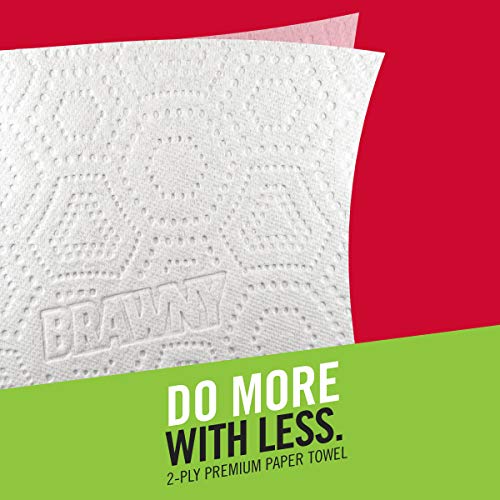 Image of Brawny Paper Towels, 12 Count Rolls, Tear-A-Square, 128 Sheets Per Roll