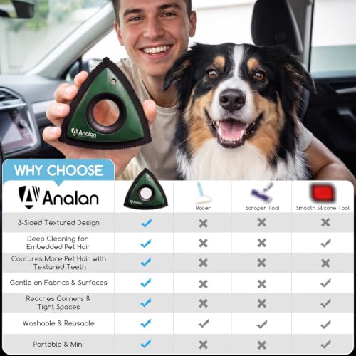 Image of Analan Mini Pet Hair Remover for Car Detailing Dog Hair Tool Brush(Green)