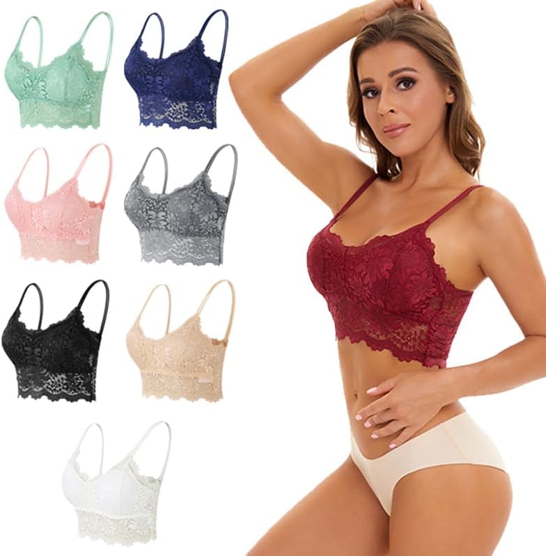 Women Lace Bralettes Padded Soft No Underwire Bra - Image 4