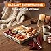 Bruntmor Set of 2 Dinner Serving Tray Dish - 10 x 10 Inch White Ceramic Serving Platter with 4 Compartments - Durable, Decorative Appetizer and Snack Tray for Brunch, Parties, and Dinner Table Display