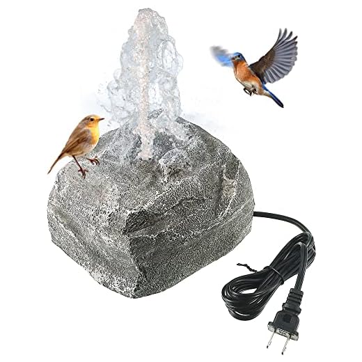 Saillong Bird Bath Water Fountain, Granite Air Pump Rock with Water Pump for Bird Baths, Rock Waterfall Fountain for Bird Bath, Bird Feeder, Aquariums, Fish Tank (with Electric Power Source)