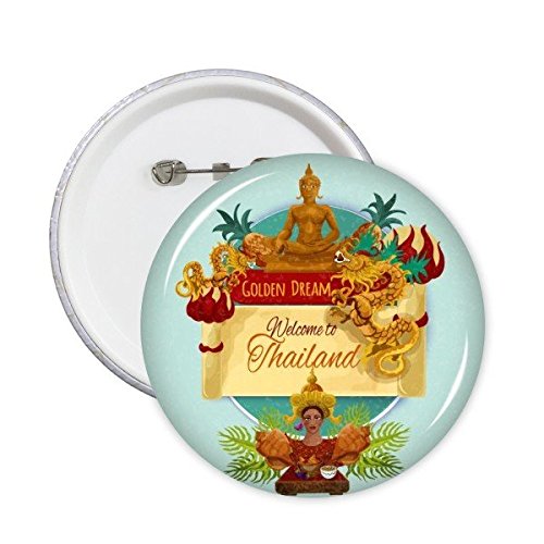 Badge Thaïlande aquarelle Temple du Dragon, coffret cadeau idéal pour passionné d'Asie