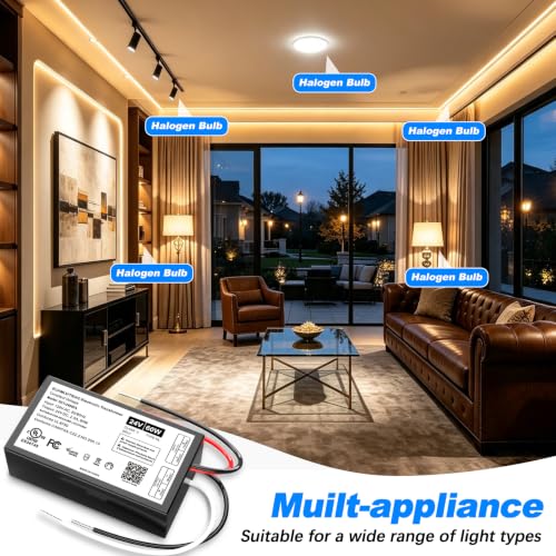 Image of 60W 24V Dimmable LED Driver with Connectors, Triac /ELV /MLV AC to DC Power Supply for LED Light, Halogen Bulb, LED Transformer Compatible with Lutron & Leviton Dimmer, UL&FCC-Listed, Class 2