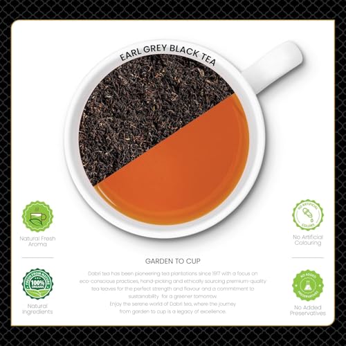 Image of Dabri Earl Grey Black Tea 50 Double Chamber Dip Teabags|Pack of 2 x 25 Bags Each|Premium Black Tea With Pure Natural Bergamot Extract|Refreshing and Hydrating|No Preservatives|Garden to Cup