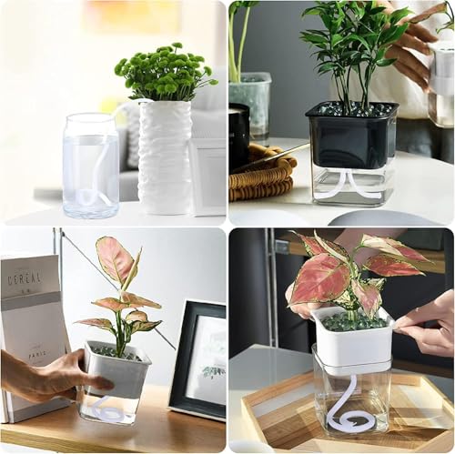 Image of Casa De Amor 50 Feet Self-Watering Wick Cord, Automatic Watering System for Vacation Plant Care, DIY Potted Sitter Rope for Indoor Use (Pack of 8)