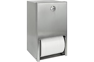 Commercial Toilet Paper Dispenser - Mountable 2-Roll Stainless Steel Bathroom Tissue Holder with Lock