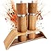 Produktbild Ebellina Salz und Pfeffermühle aus Holz, Mit Halterung, 21CM Groß, Stufenloses Keramikmahlwerk, Pfeffermühle Groß, Gewürzmühlen Set, Pfeffermühlen Set, Geschenkidee