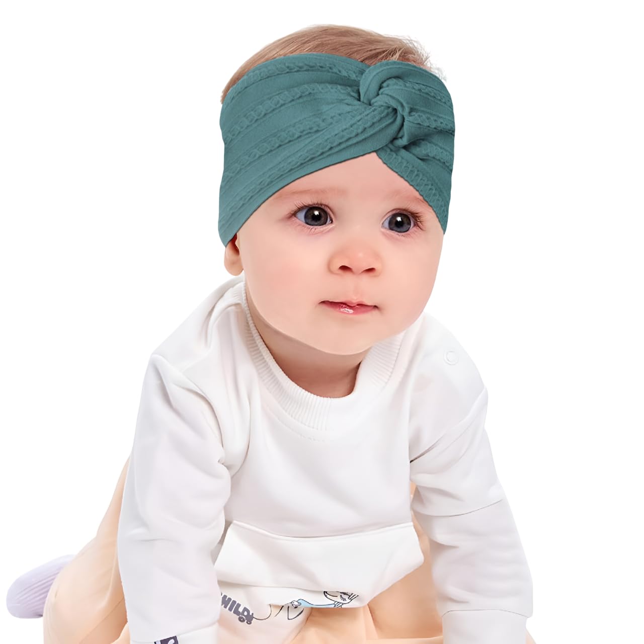SYGA Baby Headband Nylon Soft Stretchable Thread Hairbands For Newborn Infant Toddler Kids 0-3 Year - Navy Blue-image-7