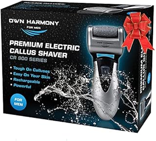 Electric Foot Callus Remover, Feet Scrubber: Own Harmony Rechargeable Mens Pedicure Tools Kit, Professional Electronic Foot Care File, Best for Hard Cracked Dead Skin and Powerful Pedi Spa, 3 Rollers