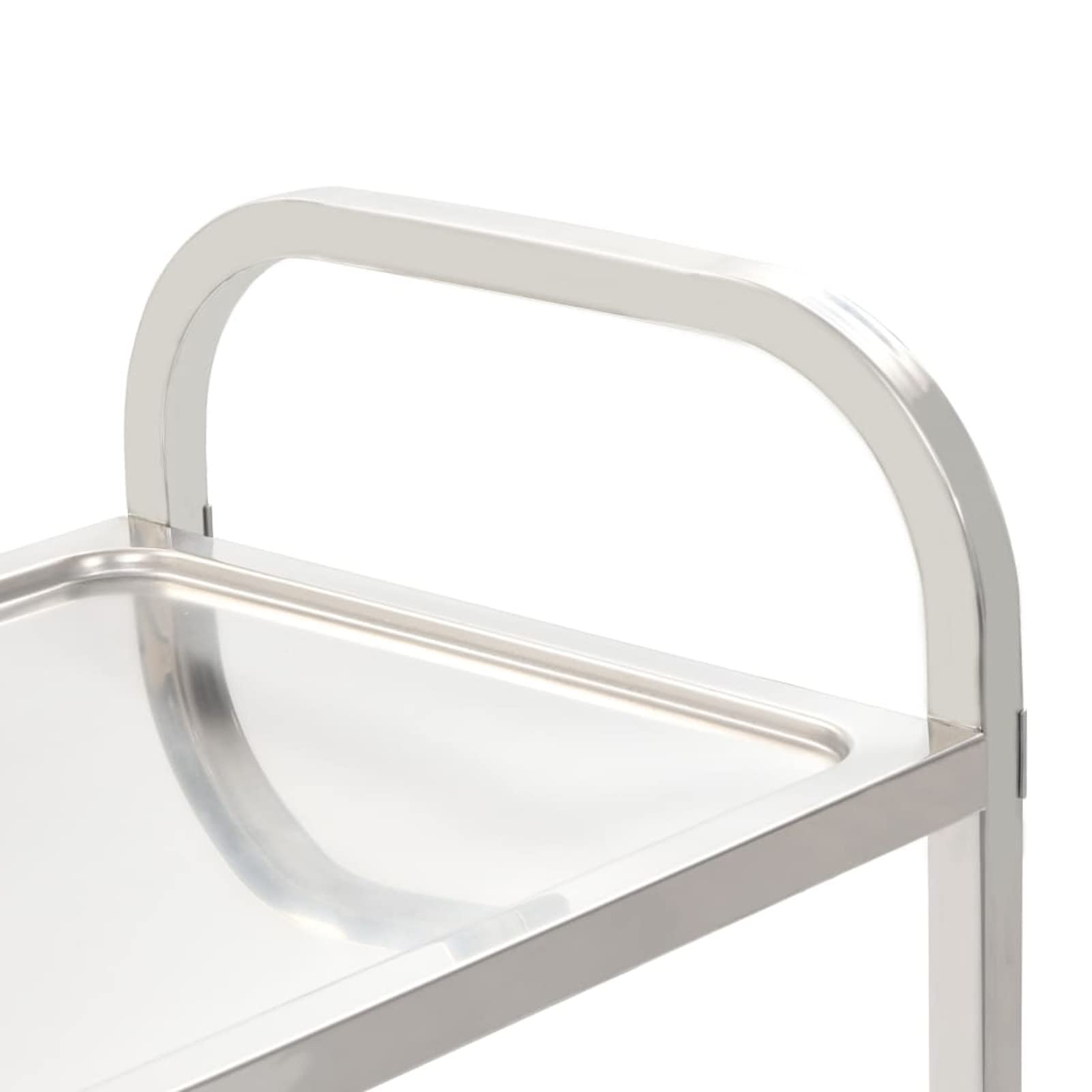 ARKEM Carrello da Cucina a 3 Livelli 95x45x83,5 cm in Acciaio Inox,Carrello di Servizio Cucina con Ruote Mobiletto, Credenza Portavivande Mobile in Legno e Metallo Moderno