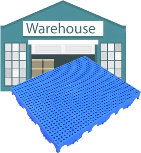 GPECTIFO Estanterías de polietileno resistentes a la abrasión para almacenes, de plástico, ampliables, fáciles de apilar, 5 cm de alto (color: azul, 10 unidades, tamaño: 40 x 40 x 5 cm)