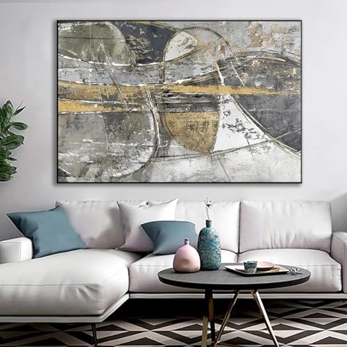 Art mural moderne pour salon et grande peinture abstraite de ville 70x100